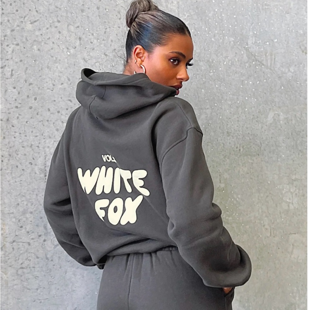 NWT White Fox hoodie S/M  (offstage Hoodie, Color Shadow)